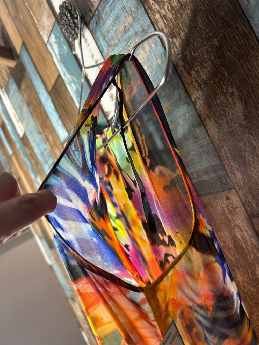 S.L. Fashions Vibrant Multicolor Tie-Dye Sleeveless dress - Picture 8 of 16